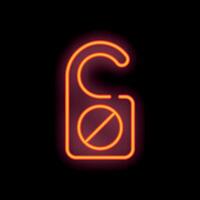 Neon sign showing do not disturb symbol on black background vector