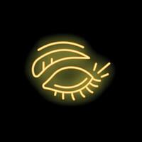 Neon eye shining brightly with long eyelashes vector