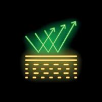 Neon icon of breathable material allowing airflow vector