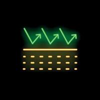 Neon icon of breathable material allowing airflow vector