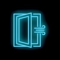 Neon open window allowing fresh air to enter room vector