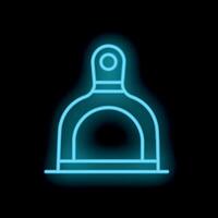 Neon stirrup icon glowing on dark background vector
