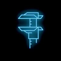 Glowing neon line caliper icon isolated on black background, a technical engineering instrument vector