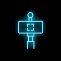 Neon icon of a smartphone gimbal for recording and content creation vector