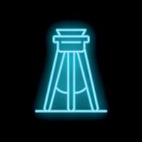 Neon style icon of tripod on black background vector