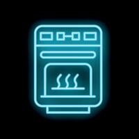 Neon stovetop glowing on dark background vector
