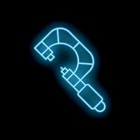 Glowing neon line caliper icon isolated on black background illustration vector