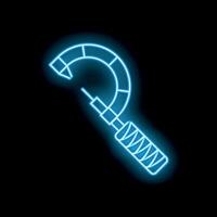 Neon icon of micrometer screw gauge showing measurement instrument for precise external diameter measurement vector
