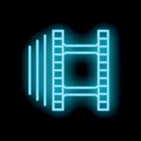 Neon film strip glowing on black background vector