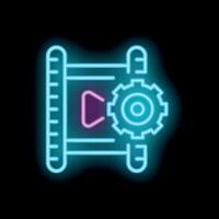 Neon editing software icon representing content creation process vector