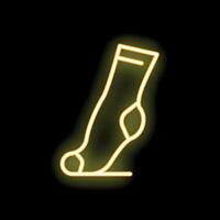 Neon sock icon lighting up the night with a warm glow vector