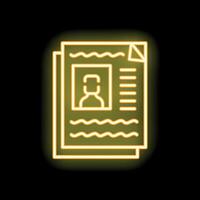 Neon icon of three cvs representing job application process vector