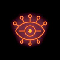 Neon eye symbol representing concepts of vision and awareness vector