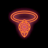 Neon sign of a necklace with star shaped pendant vector