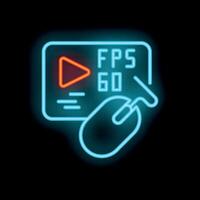 Neon fps counter showing 60 frames per second vector