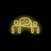 Neon icon of people talking and communicating vector