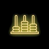 Neon sign glowing abacus on black background vector