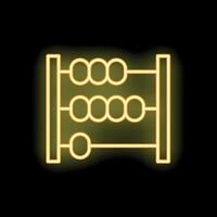 Neon yellow abacus icon glowing on a black background vector