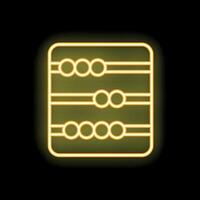 Glowing neon line abacus icon isolated on black background vector