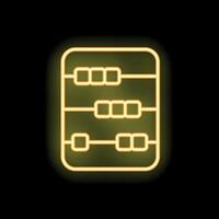Glowing neon line abacus icon illustrating calculating concept vector