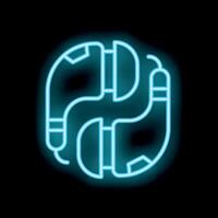 Neon sign of headphones creating a cool and modern vibe vector