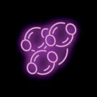 Neon style icon showing connected circles representing social network vector