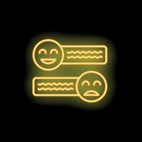 Neon icons showing positive and negative feedback with comment boxes vector