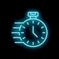 Neon stopwatch icon depicting time passing quickly vector