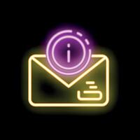 Neon icon showing information email notification vector