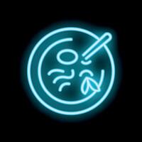 Neon icon of in vitro fertilization showing egg retrieval procedure vector