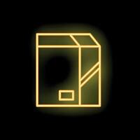 Neon yellow box glowing on black background vector