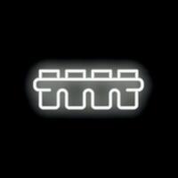 White neon ice cube tray glowing on black background vector