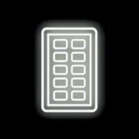 White neon sign showing a chocolate bar on a black background vector