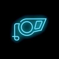 Neon whistle glowing on dark background vector