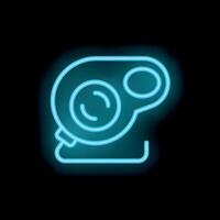 Neon web camera shining on black background vector