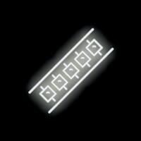 Neon ram memory icon glowing on dark background vector