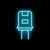 Neon icon of an electric fuse protecting electrical circuit from overload vector
