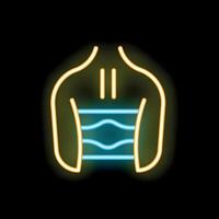 Neon sign representing tracheal stenting procedure for breathing support vector