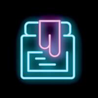 Neon sign of paint can dripping with color for design element vector