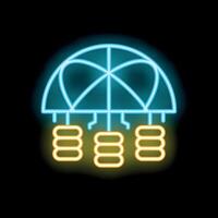 Neon sign representing server room hosting providing cloud computing service vector