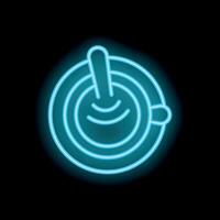 Neon sign of coffee cup with steam coming out on black background vector