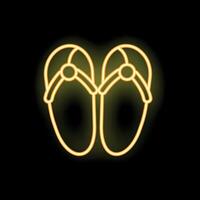 Neon sign showing a pair of flip flops for summer vacation vector