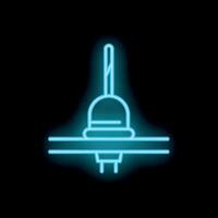 Neon icon of float switch sensor for liquid level control vector