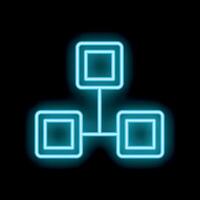 Neon blue site map icon representing website navigation vector