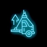 Neon style icon of a tow truck towing a vehicle with an up arrow vector