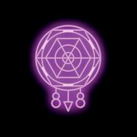 Pink neon light dreamcatcher glowing in the dark vector