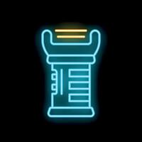 Glowing neon line electric epilator icon isolated on black background depilation device vector
