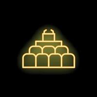 Neon icon of audience sitting and listening to a speaker giving a talk vector