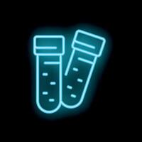 Neon glowing test tubes on a black background vector