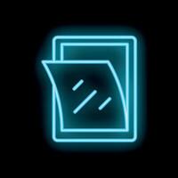 Neon icon of a document being printed representing printing services vector